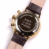 Reloj Elegante Rosé Marrón con Dial Azul