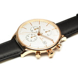 Reloj Elegante Rosé Negro con Dial Blanco