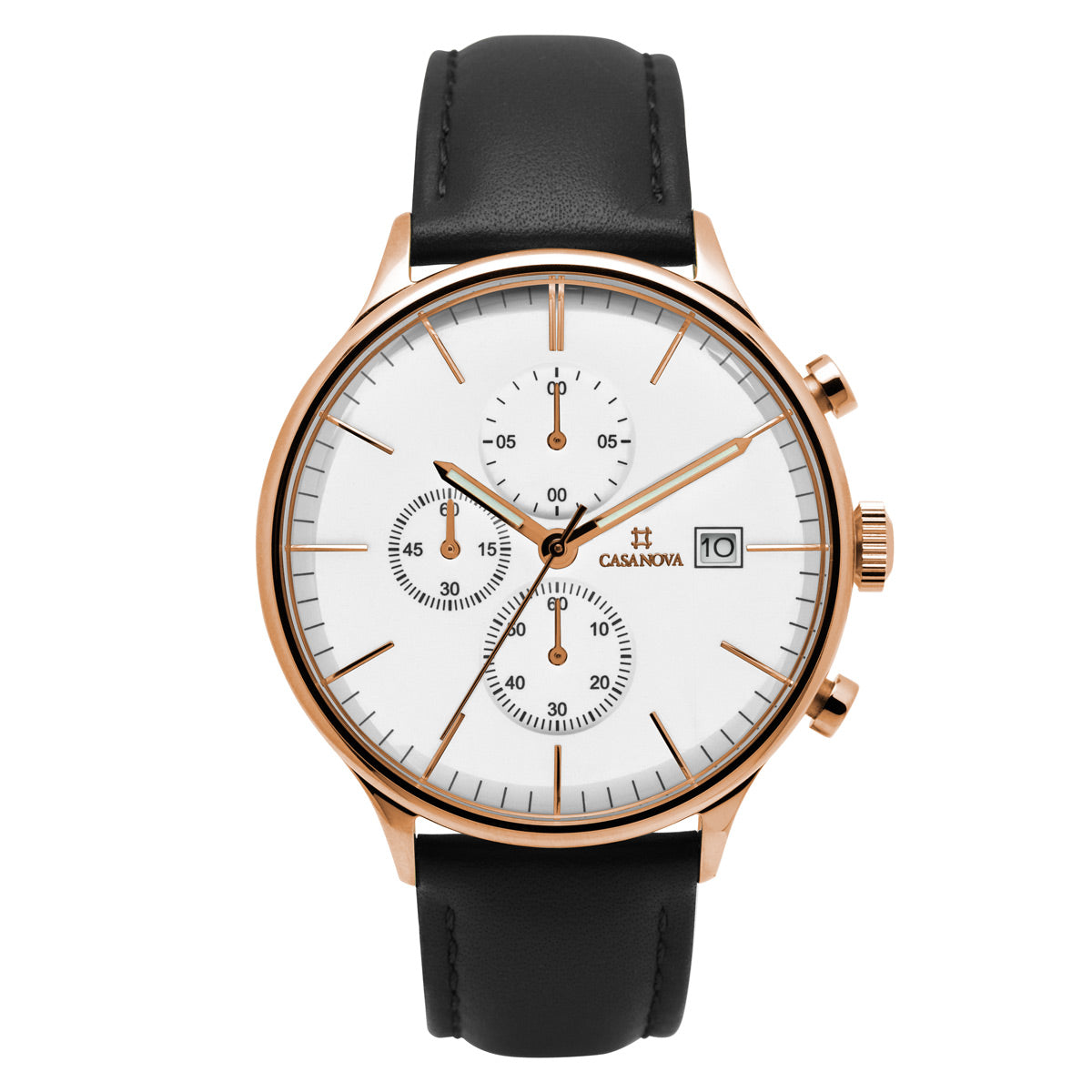 Reloj Elegante Negro con Dial Blanco