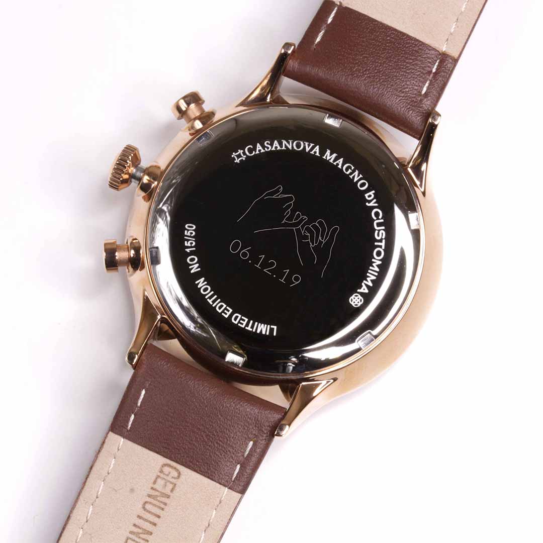 Reloj Elegante Marrón con Dial Verde