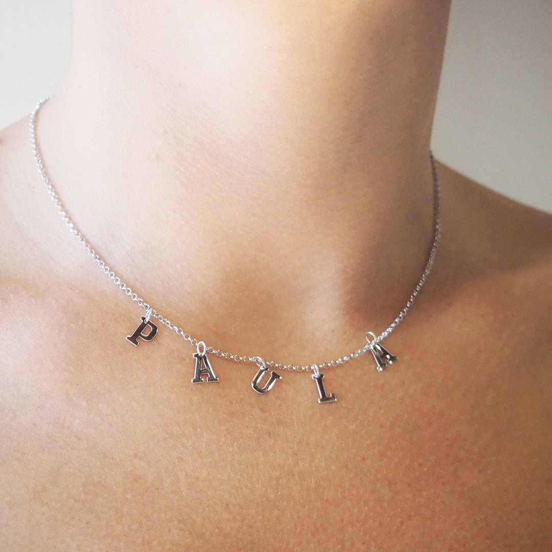 Collar con nombre letras Plata