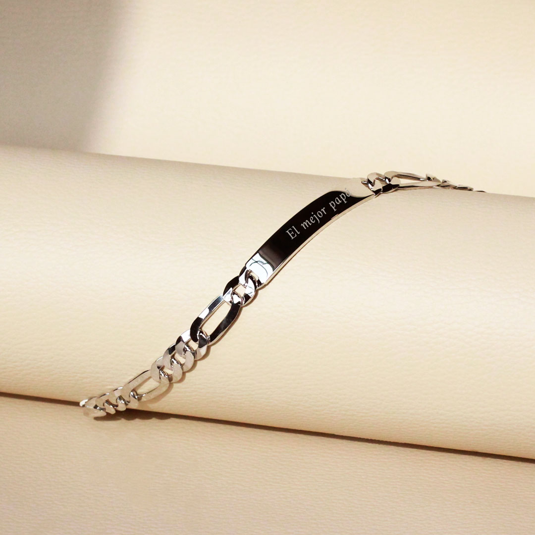 Pulsera Fígaro 8mm Plata