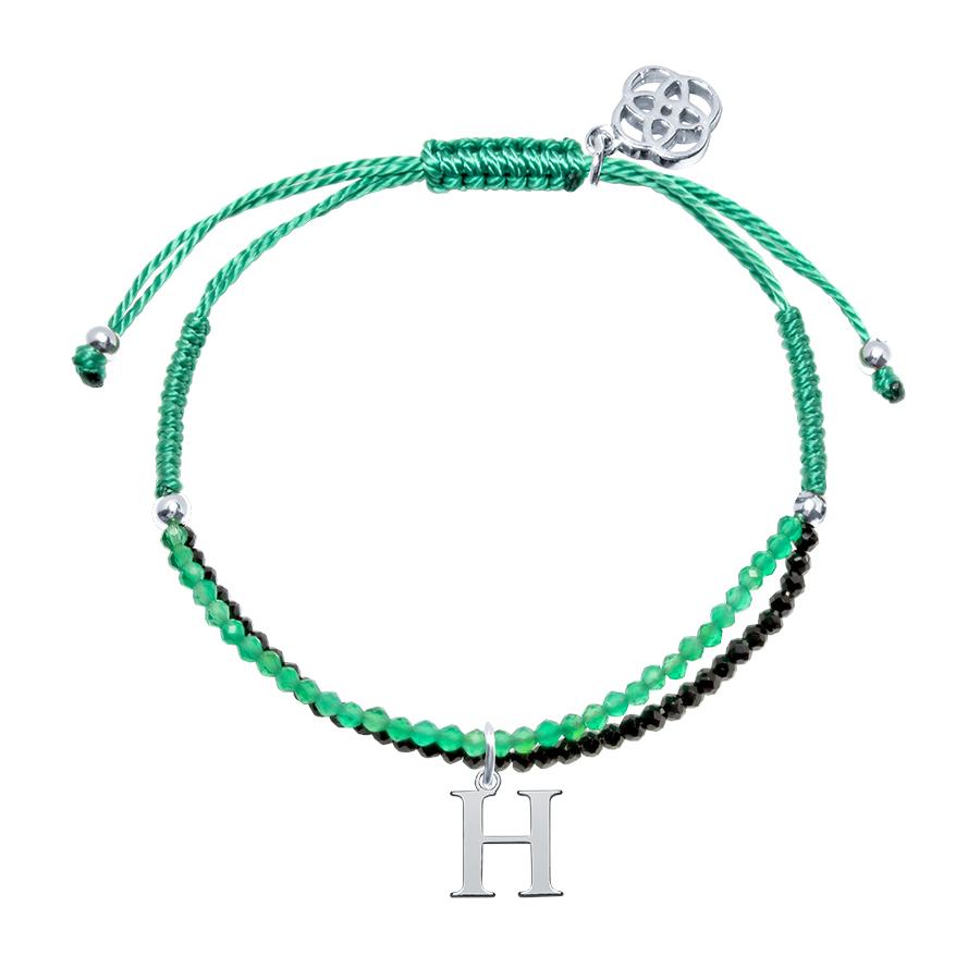 Pulsera con inicial piedras preciosas