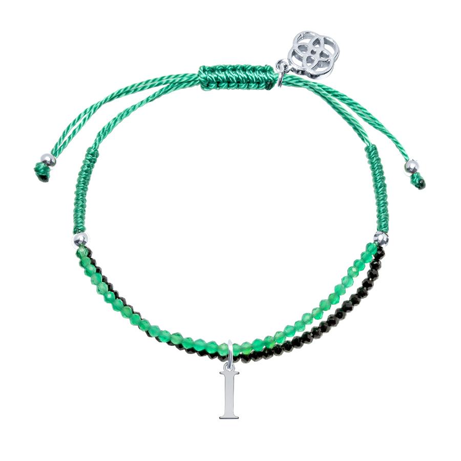 Pulsera con inicial piedras preciosas