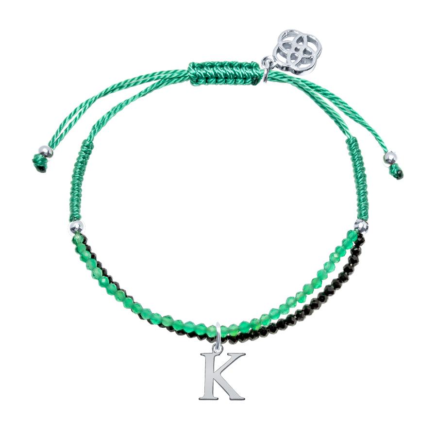 Pulsera con inicial piedras preciosas