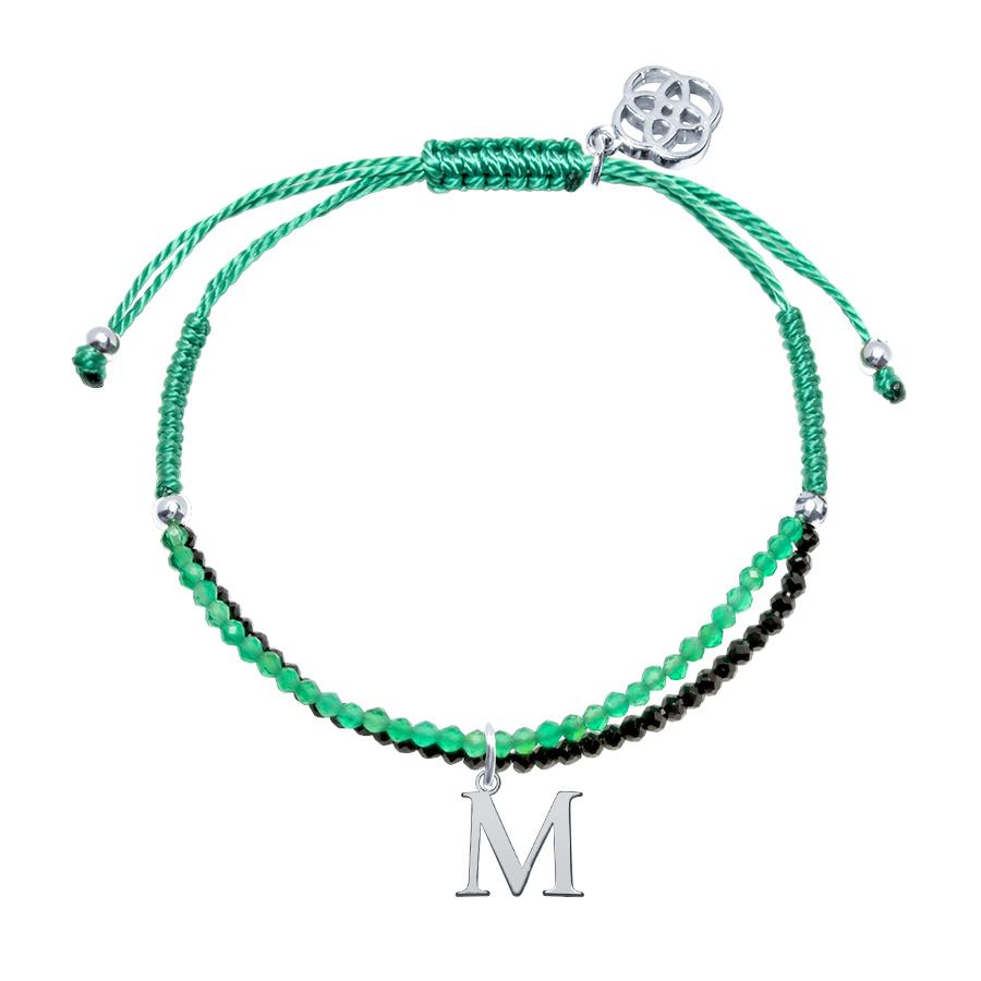Pulsera con inicial piedras preciosas