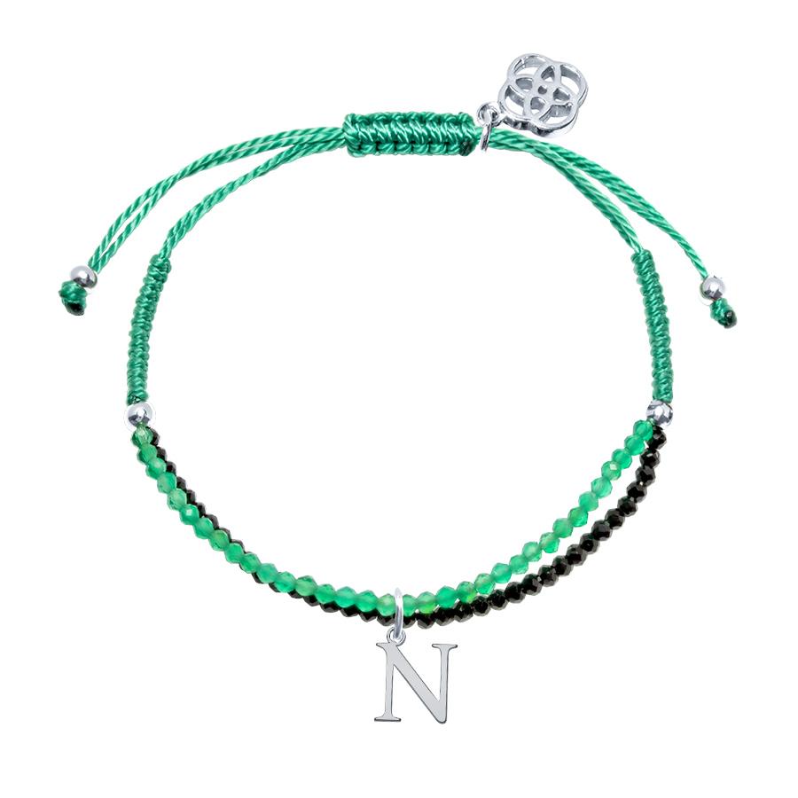 Pulsera con inicial piedras preciosas