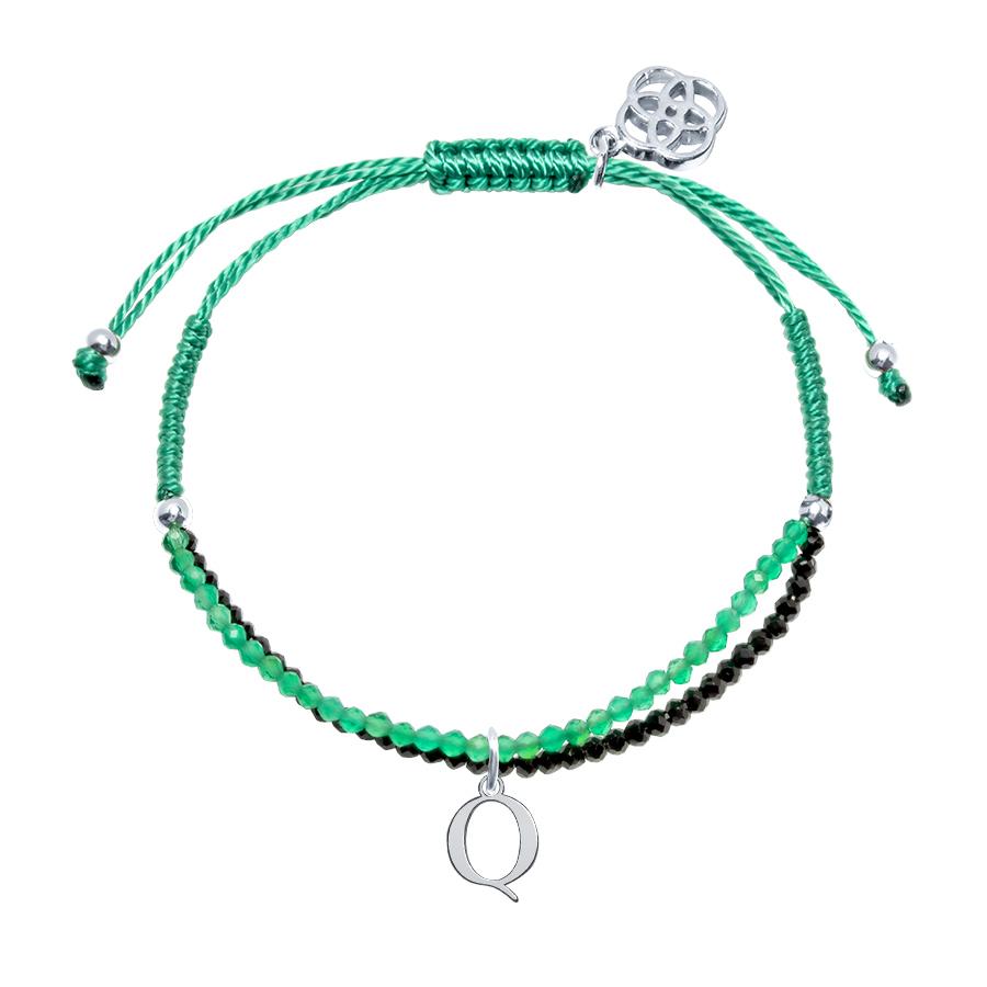 Pulsera con inicial piedras preciosas