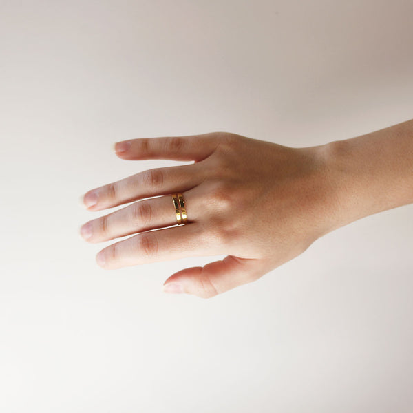 Anillo Dos Nombres Doré
