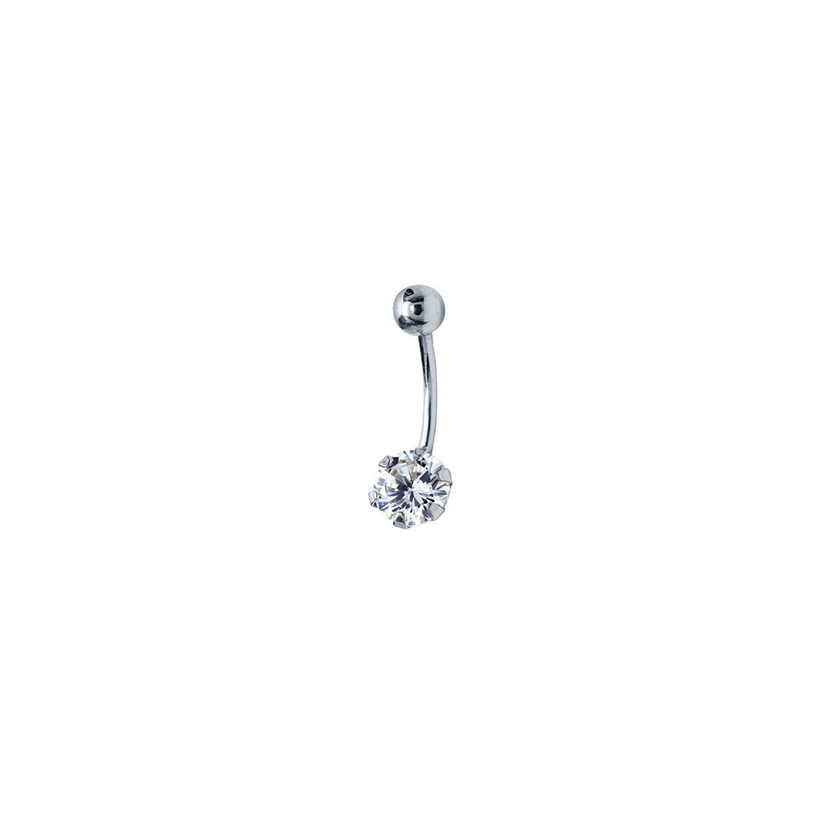 Piercing Navel Brillante Oro Blanco