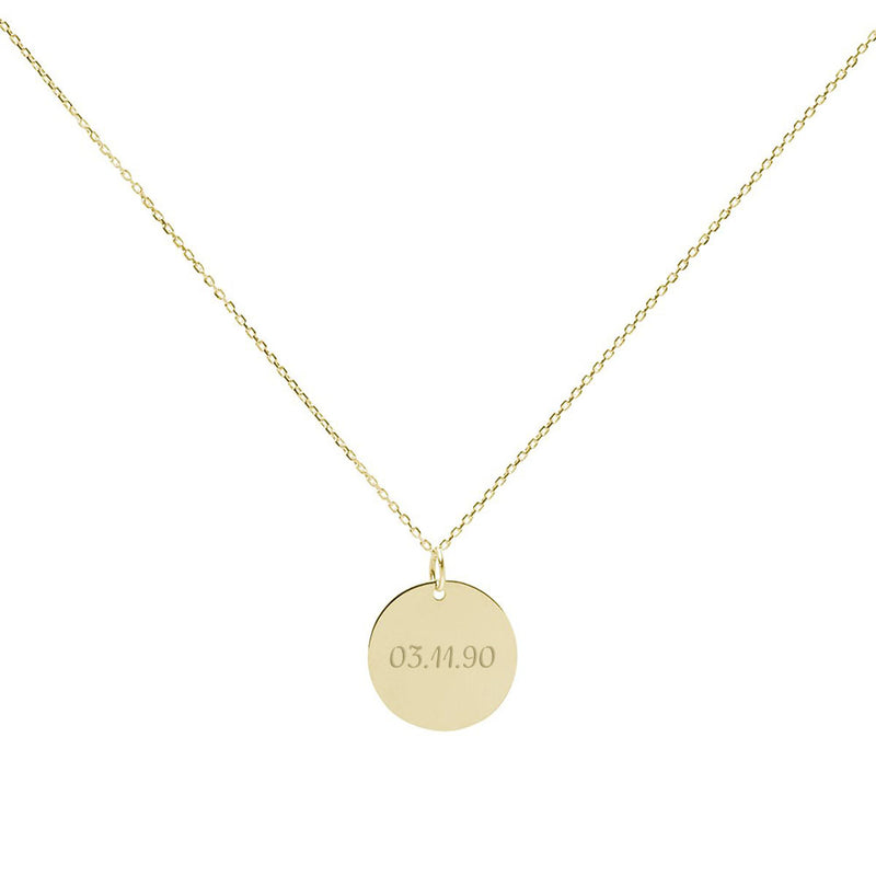 Collar Personalizable Medalla Pequeña en Oro