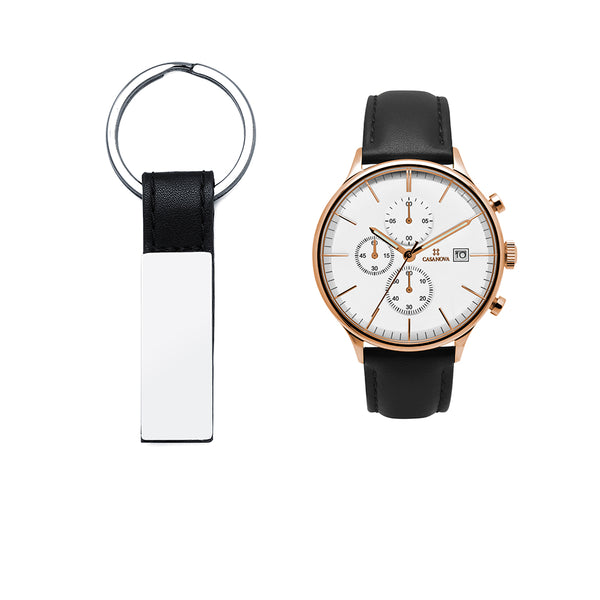 Pack Llavero y Reloj Hombre Acero