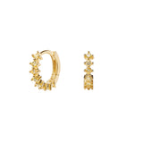 Pendientes aros mini circonita lima Ø 12mm Plata