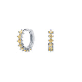 Pendientes aros mini circonita lima Ø 12mm Plata