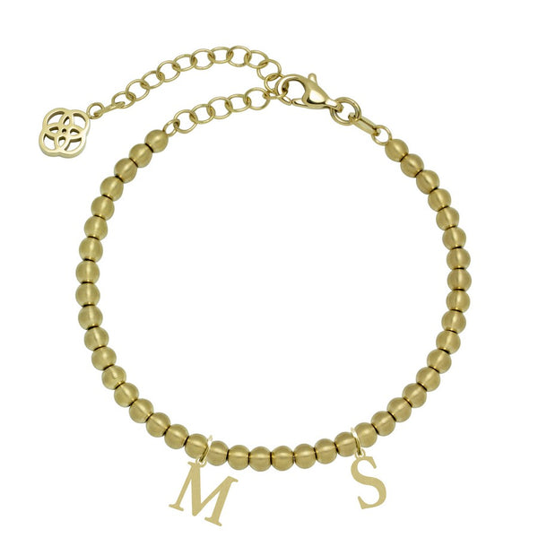 Pulsera con inicial 2 letras Acero Doré Vintage