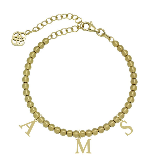 Pulsera con inicial 3 letras Acero Doré Vintage