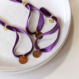 Pulsera Boda Testigos Terciopelo Plata Doré
