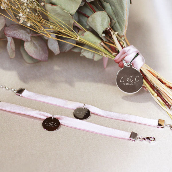 Pulsera Boda Testigos Terciopelo