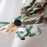 Pulsera Boda Testigos Terciopelo Plata